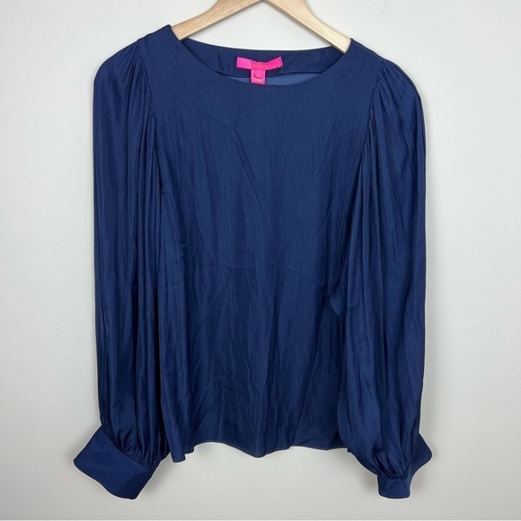 Lilly Pulitzer Navy Blue‎ Maisel Top - Picture 3 of 12
